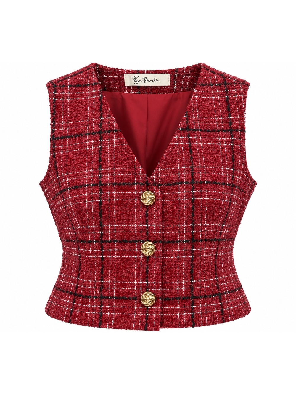Modern Plaid Tweed Vest